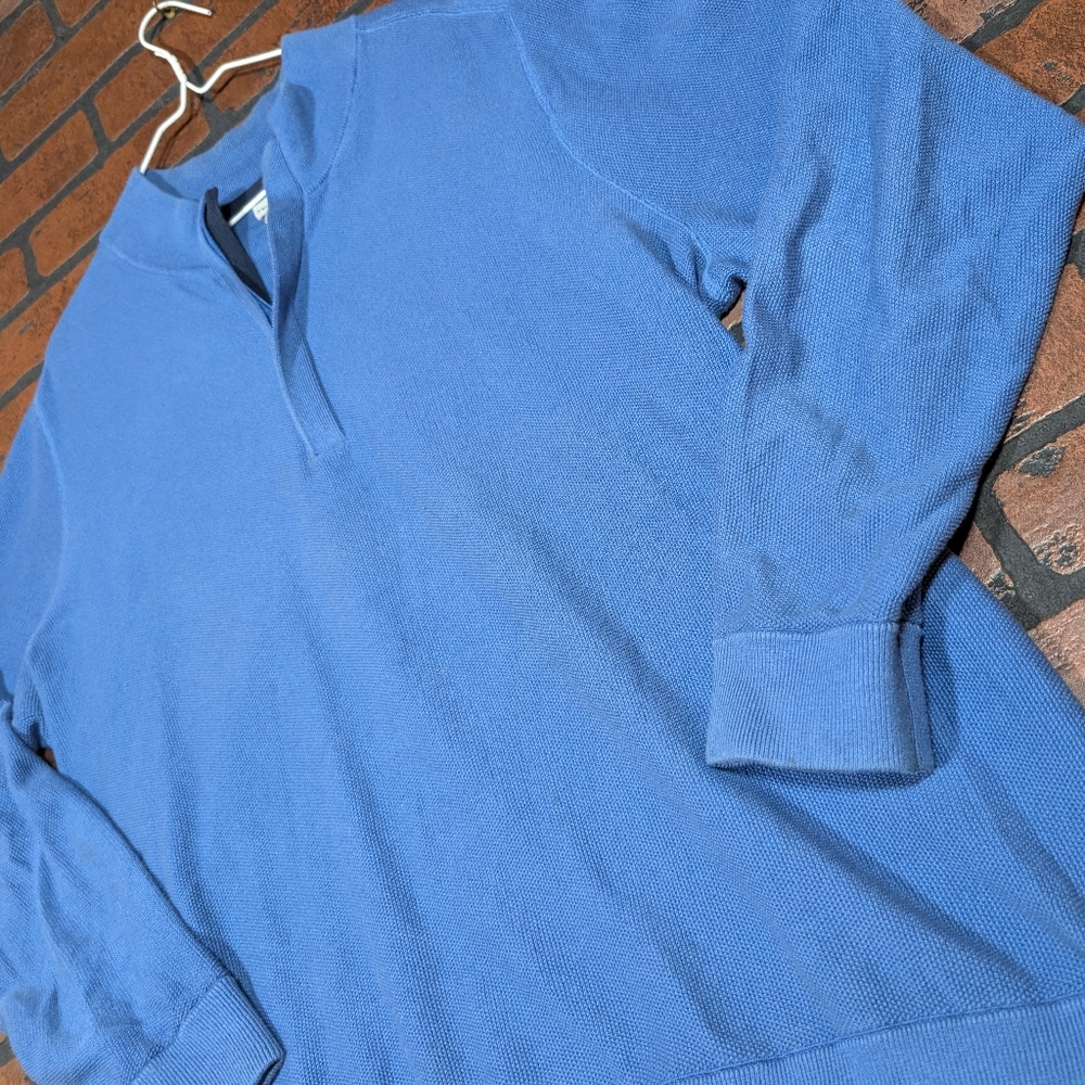 Ashworth‎ Men's XL Blue 1/4-Zip Cotton Golf Pullover
